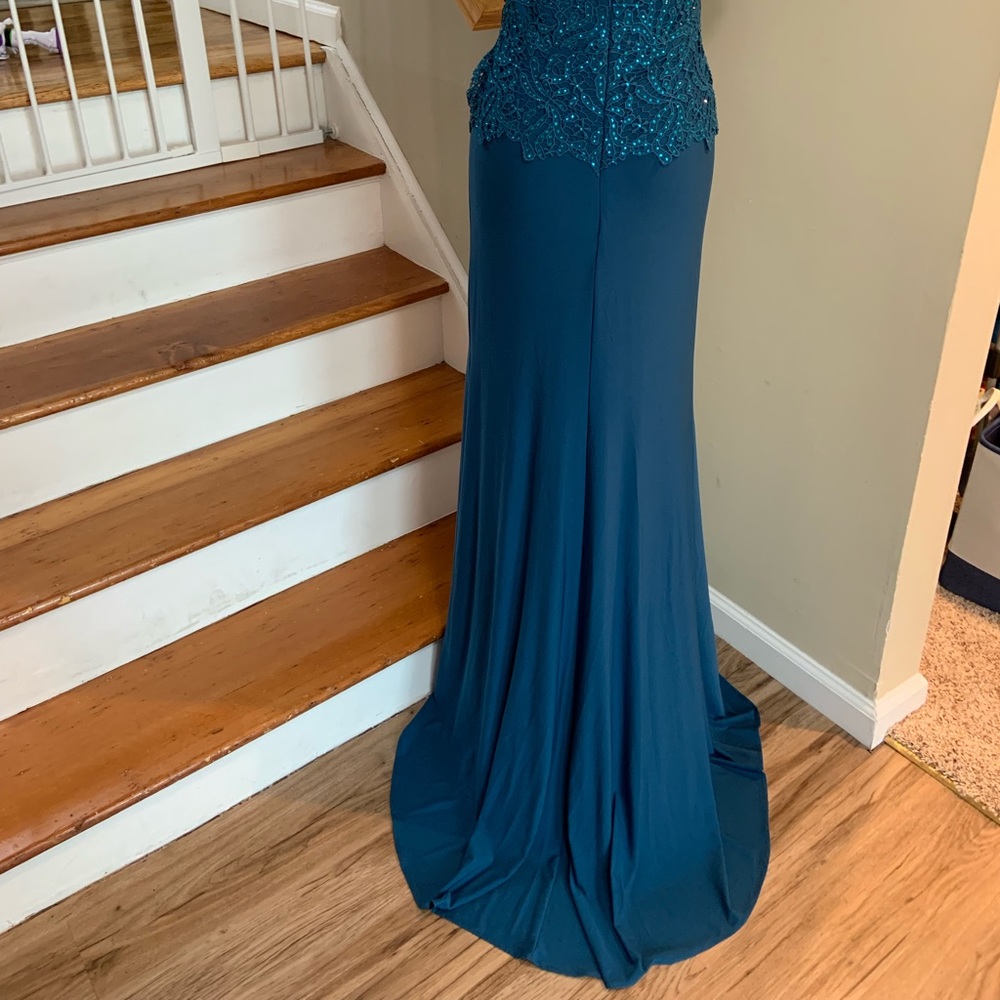 MGNY 71517 teal dress size 4 & 14 - Picture 6 of 8